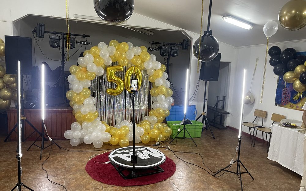 Cámara 360 montada en un salón de eventos